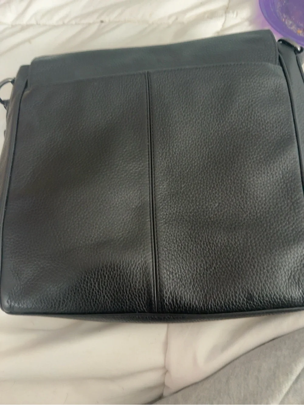 Coach Black Pebbled Leather Messenger Bag
